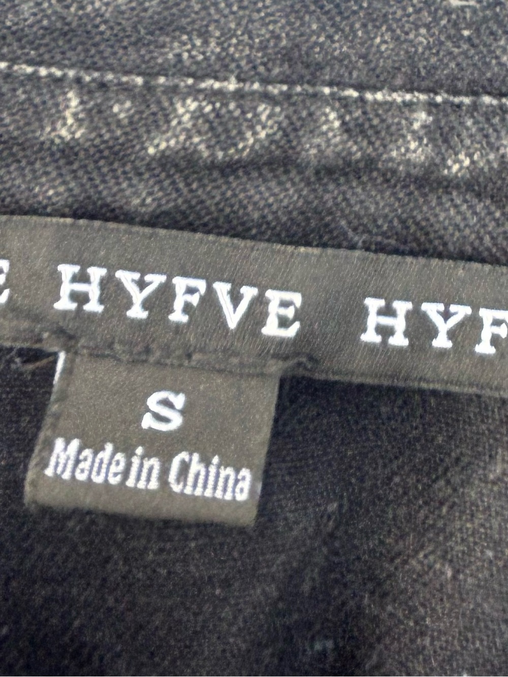 HYFVE Black Denim Tunic Shirt Dress Distressed Button Front Size S - Picture 3 of 7